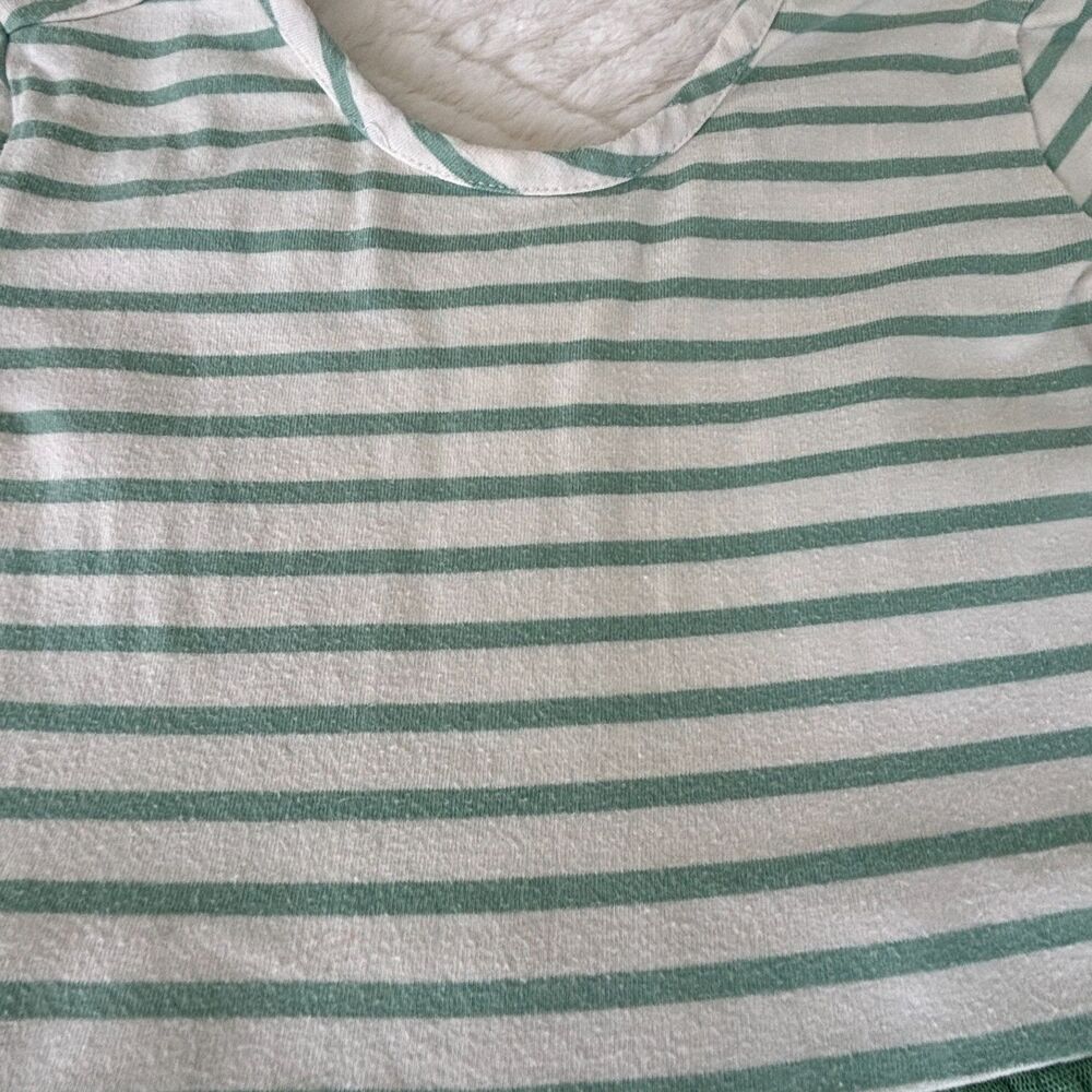 Hanna Andersson Girls Size 5 Green Stripe Tulle Twirl Dress Short Sleeve - Picture 3 of 7